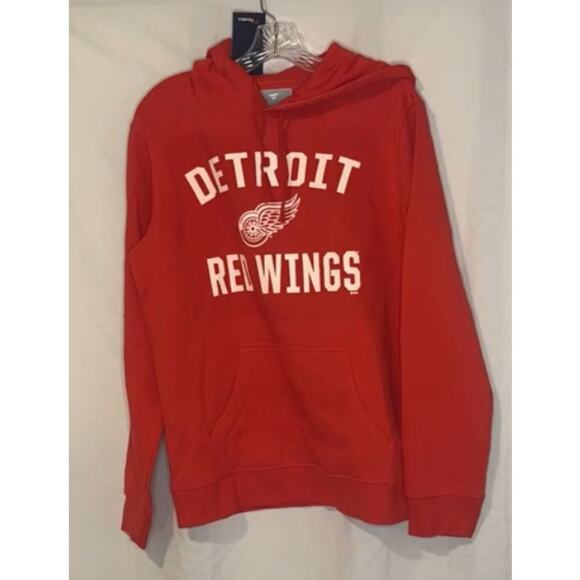 Men'sMen's Detroit Red Wings Fanatics Red Victory Arch Pullover Hoodie Sz L New - Picture 2 of 5